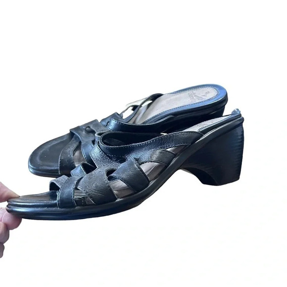 Dansko Slip on Strappy Sandals Size 39 black leather - Picture 4 of 12